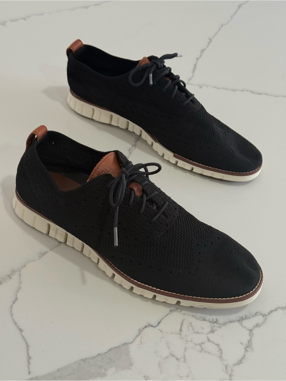Men’s Cole Haan ZeroGrand StitchLite Wingtip Oxford Black Sz 10.5
